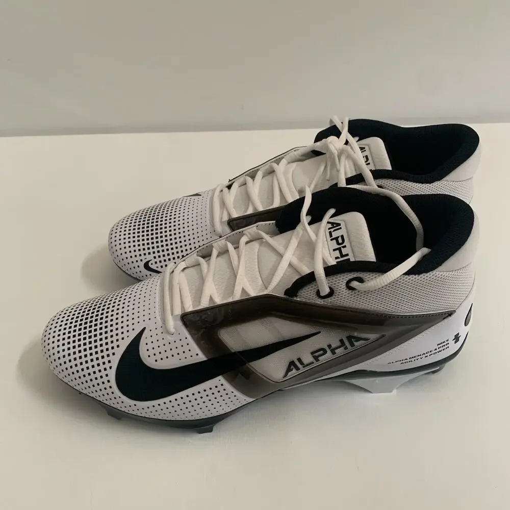 Nike Men's Size 13.5 Air Alpha Menace 4 Pro Football Cleats White FZ7702-105 New